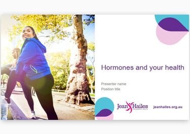 Educational presentation cover: Hormones & your health