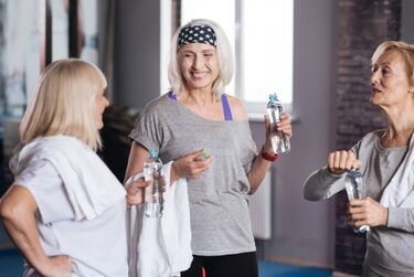 3 older women in gym workout bone health 500 334
