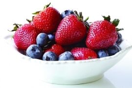 Berries in a bowl blueberries strawberries 270 180