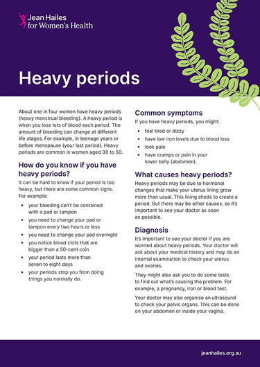 Heavy Periods Fact Sheet Thumbnail