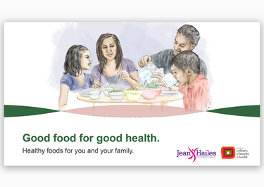Cover: Good food for good health, family at dinner