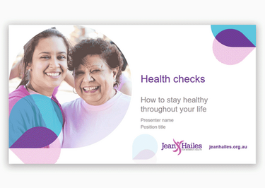 Health check presentation - front page thumb