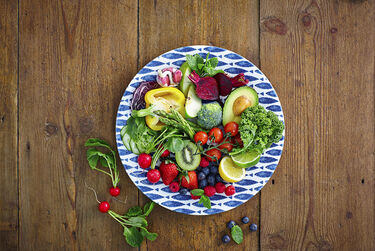 Plate of fruits and veg