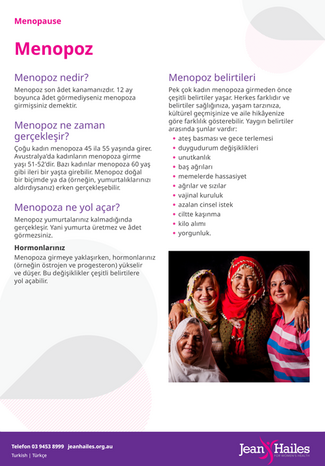 Menopause fact sheet Turkish - thumb