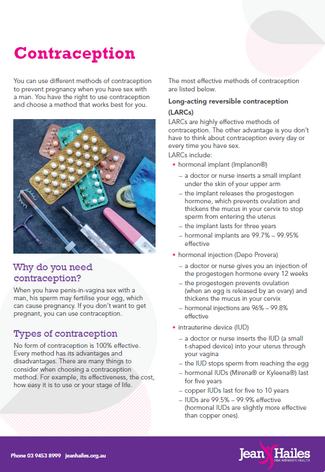 Contraception fact sheet thumb