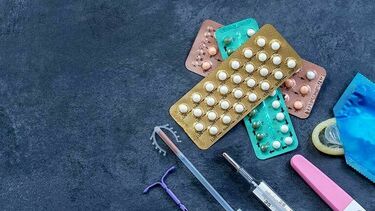 Different contraception choices in a pile