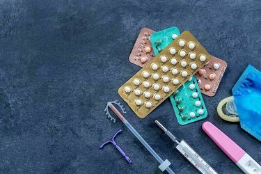 Different contraception choices in a pile