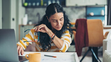 Woman working at a desk