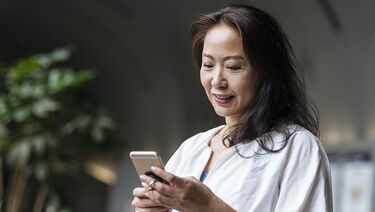 Menopause treatments looking up on phone