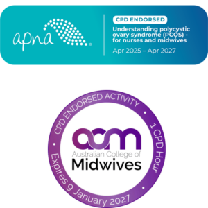 Understanding PCOS course for midwives CPD endorsement logos