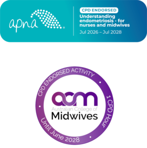 Understanding endometriosis for nurses andm idwives APNA endorsement logo