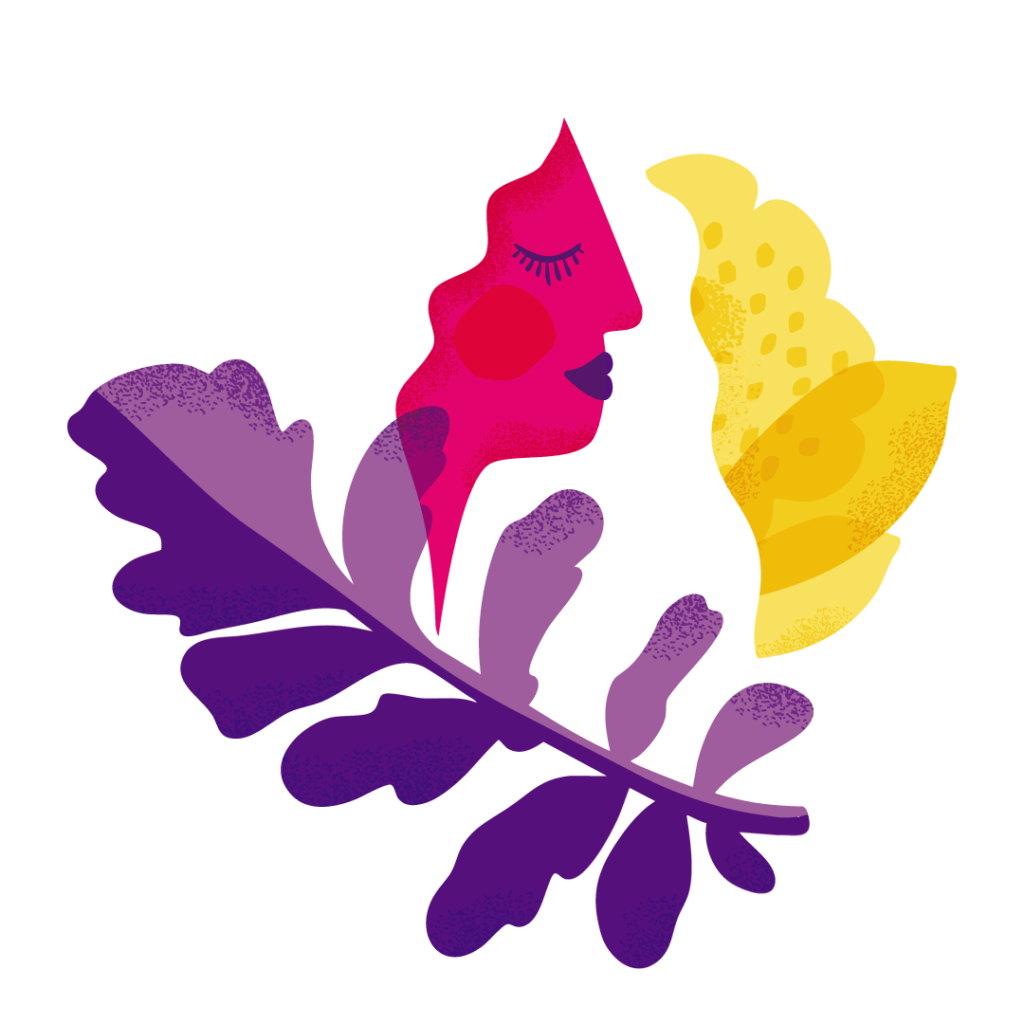 Pink lady illustration